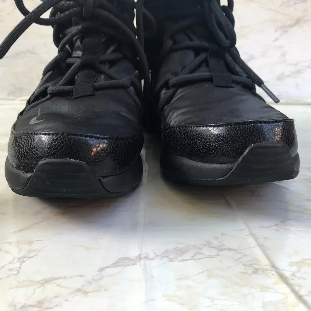 Nike Tanjun High Rise Sneaker Boot Black Lace Up 8.5